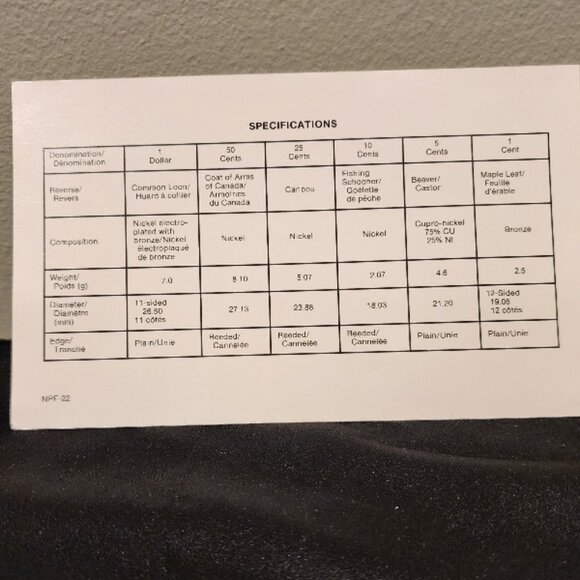 1989 Royal Canadian Mint Specimen 6 Piece Coin Set - Picture 12 of 12